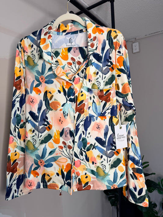 Pijama Pantalon flores otoño