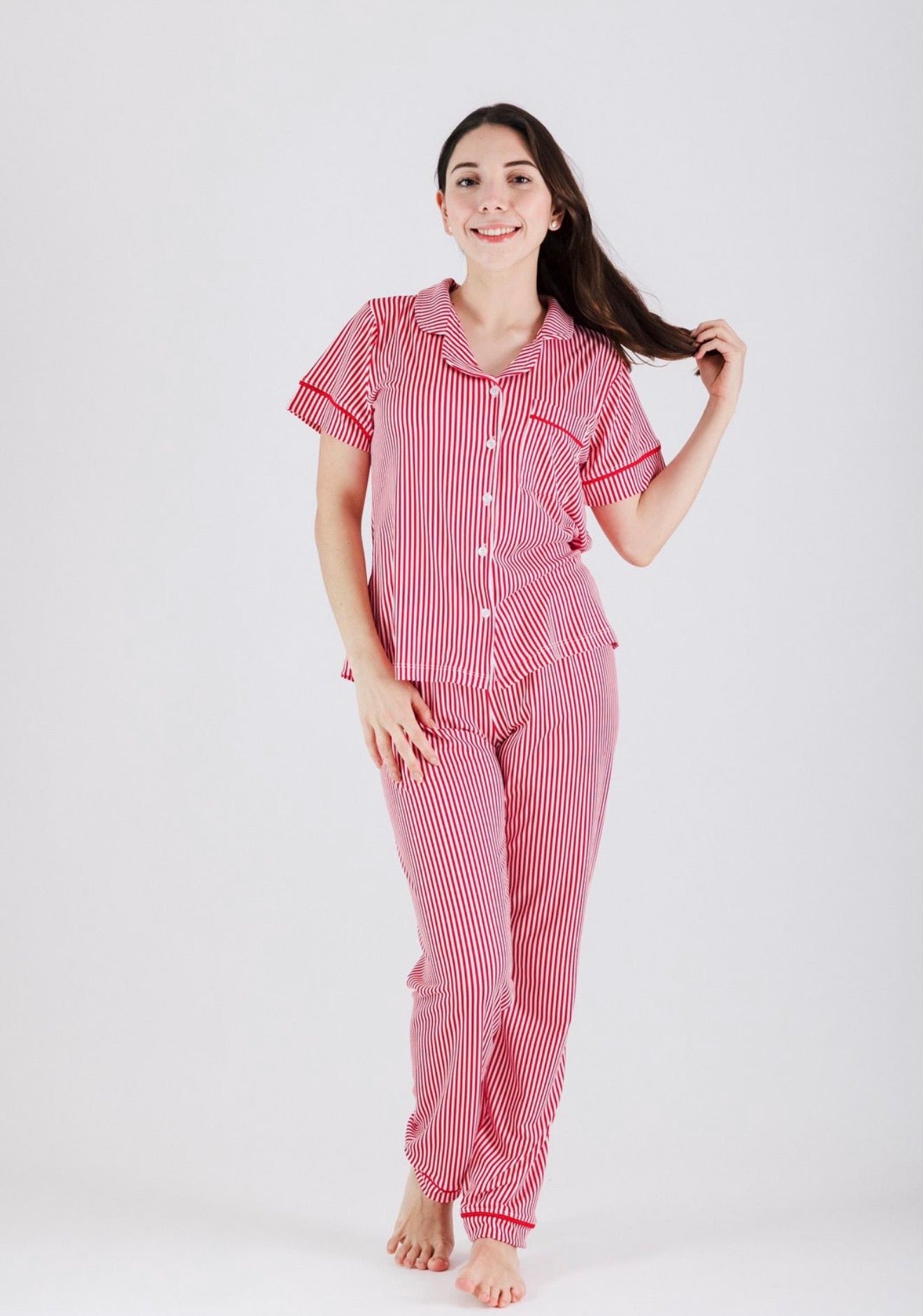 Red stripes pantalón