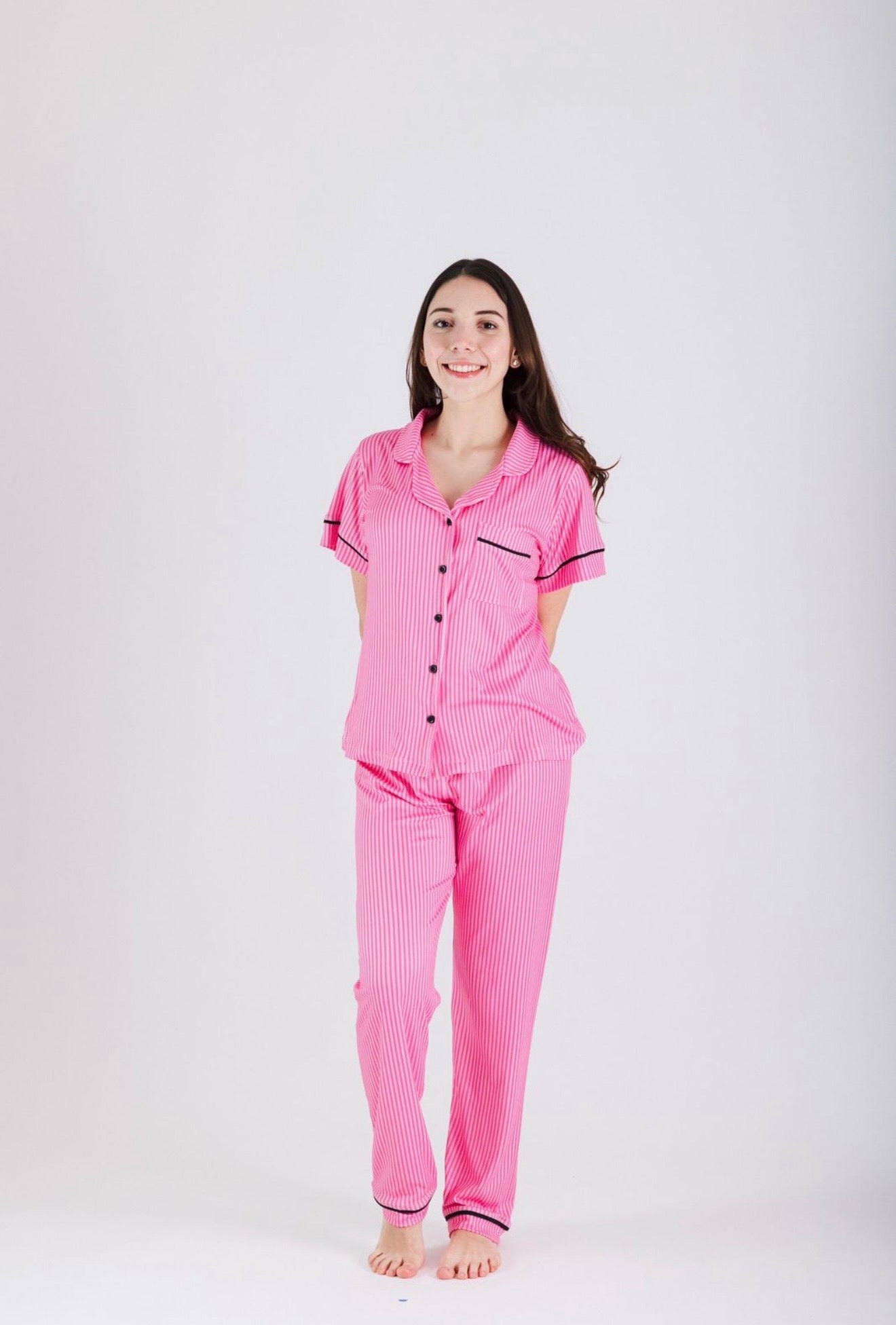 Pink stripes pantalón