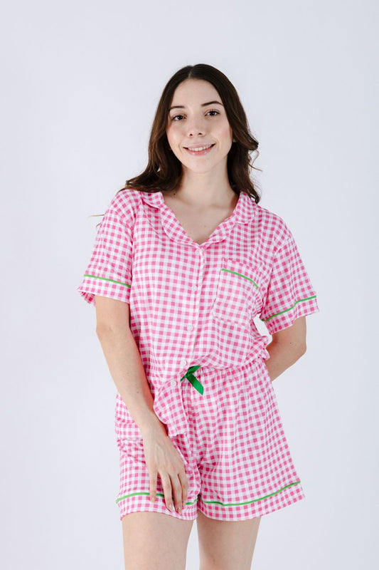 Pijama Cuadros Rosa