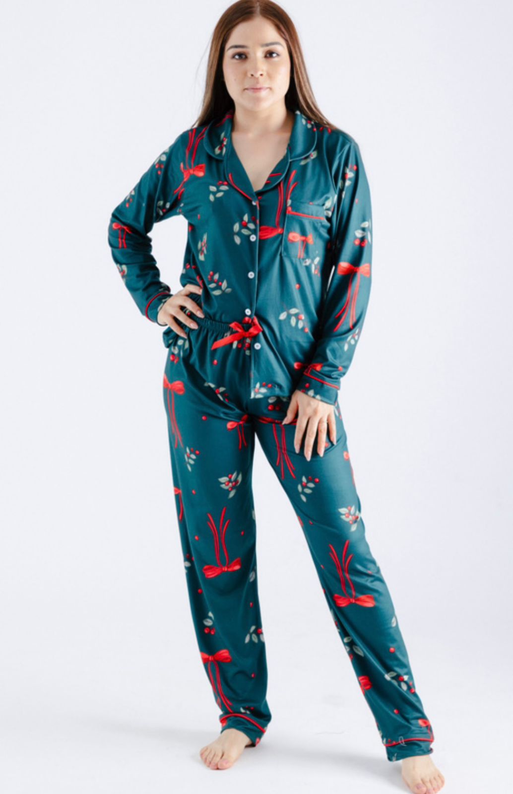Pijama Navidad Verde Mistletoe