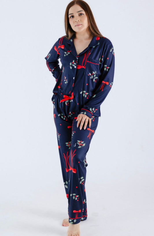 Pijama Navidad Azul Mistletoe