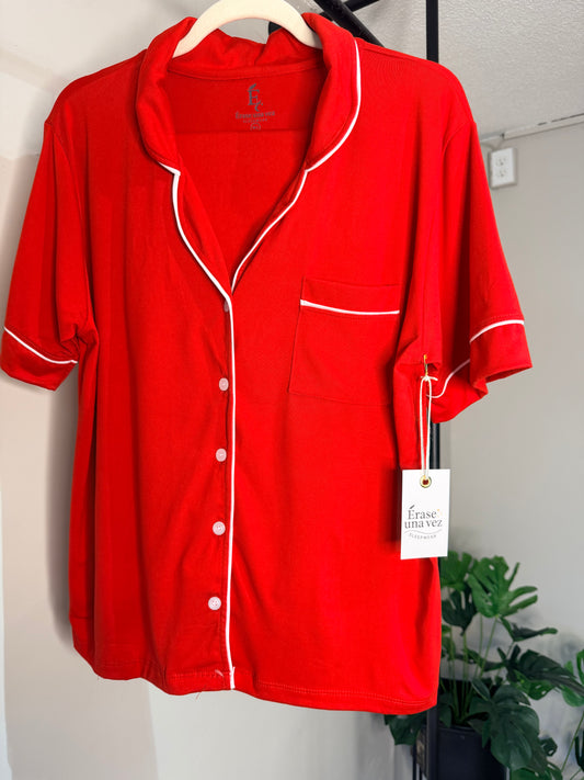 Pijama Pantalon roja manga corta