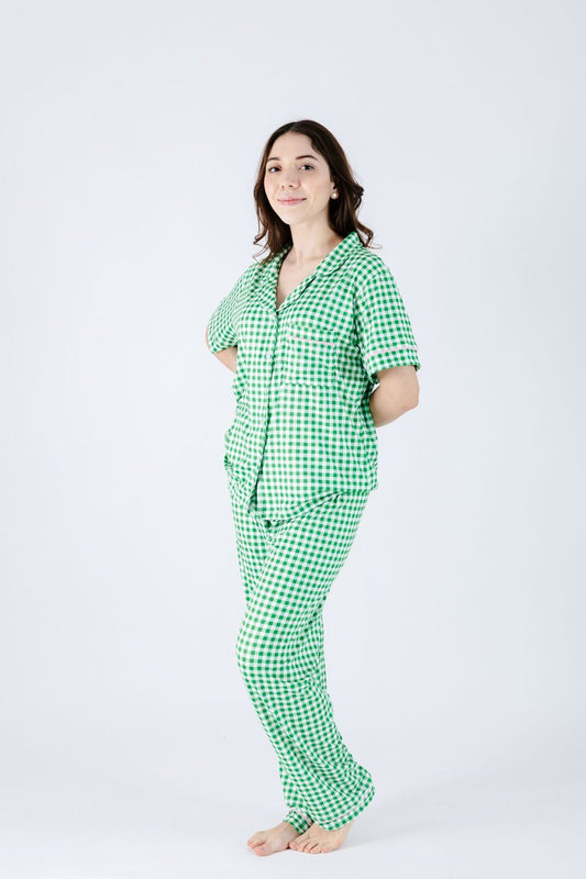 Pijama Pantalon Cuadros Verde