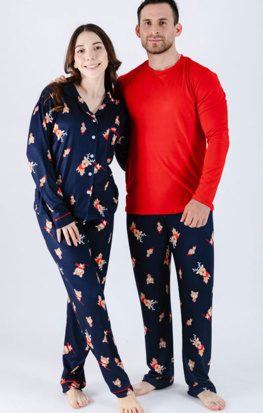 Pijama Navidad Azul de Renos